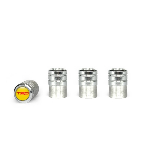 Toyota TRD Valve Caps Aluminium 4 pcs Yellow Logo