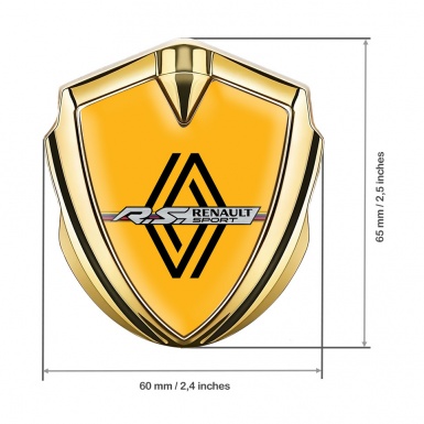 Renault Metal Emblem Badge Gold Yellow Print Modern Logo Edition