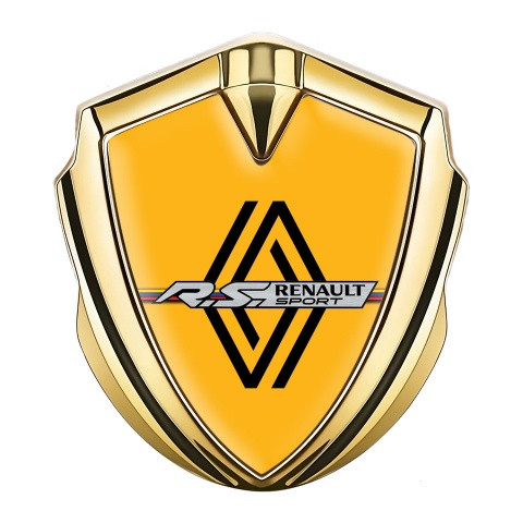Renault Metal Emblem Badge Gold Yellow Print Modern Logo Edition