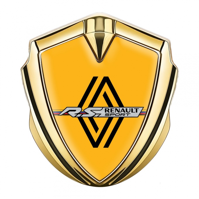 Renault Metal Emblem Badge Gold Yellow Print Modern Logo Edition