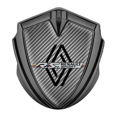 Renault Domed Emblem Badge Graphite Light Carbon Modern Logo Edition