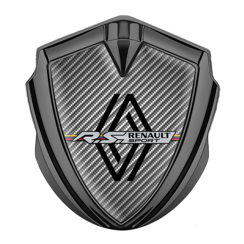 Renault Domed Emblem Badge Graphite Light Carbon Modern Logo Edition