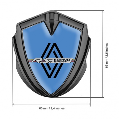 Renault Emblem Ornament Badge Graphite Blue Fill Modern Logo Edition