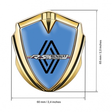 Renault Emblem Ornament Badge Gold Blue Fill Modern Logo Edition