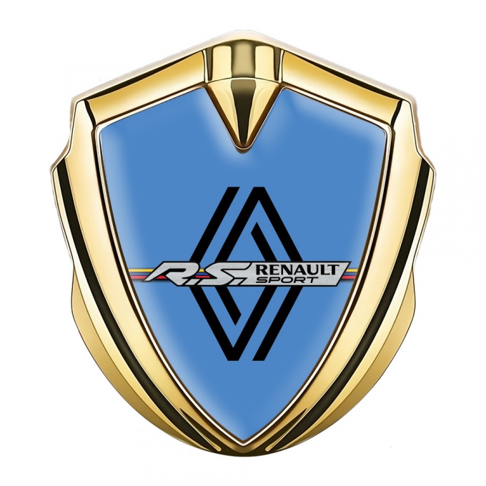Renault Emblem Ornament Badge Gold Blue Fill Modern Logo Edition