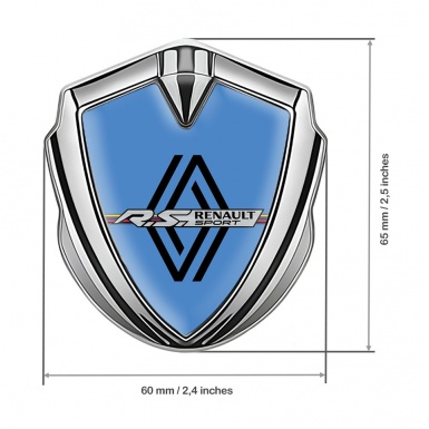 Renault Emblem Ornament Badge Silver Blue Fill Modern Logo Edition