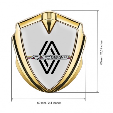 Renault Bodyside Domed Emblem Gold Grey Fill Modern Logo Edition
