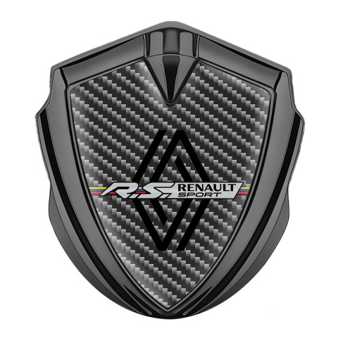 Renault Emblem Metal Badge Graphite Dark Carbon Modern Logo Edition