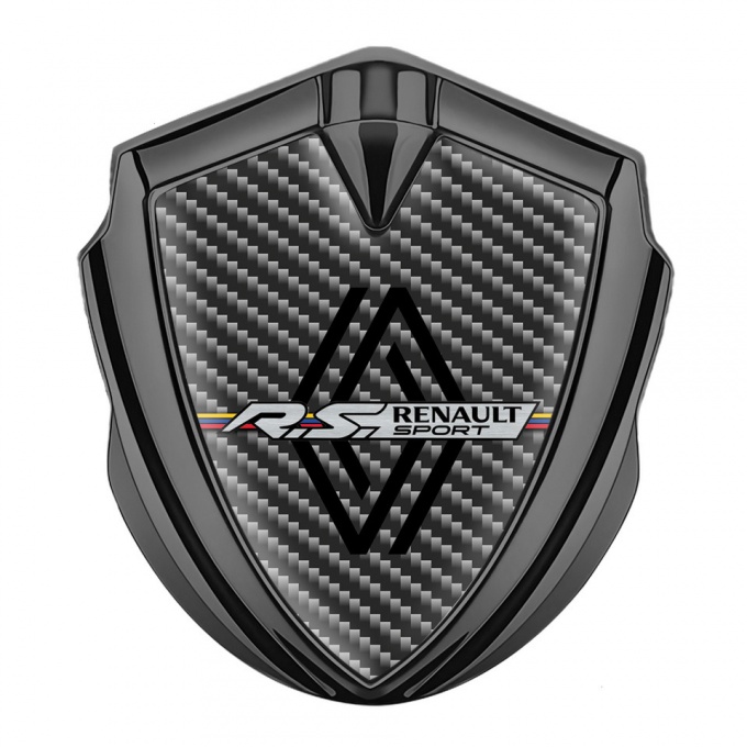 Renault Emblem Metal Badge Graphite Dark Carbon Modern Logo Edition