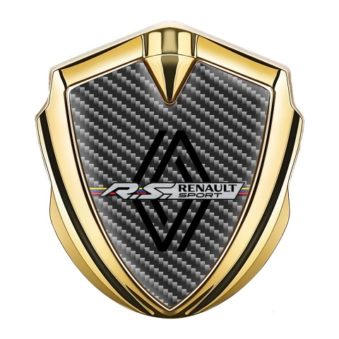 Renault Emblem Metal Badge Gold Dark Carbon Modern Logo Edition