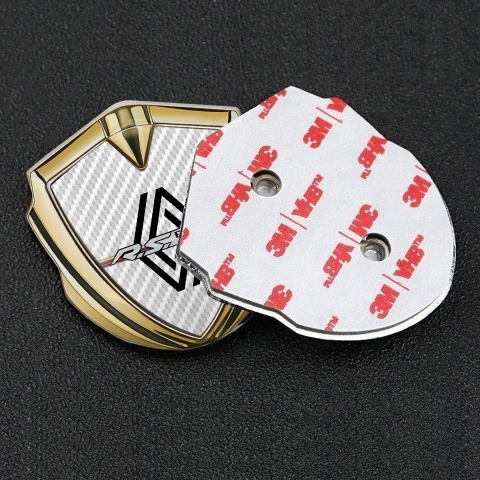 Renault Emblem Badge Self Adhesive Gold White Carbon Modern Logo