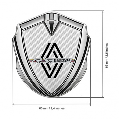 Renault Emblem Badge Self Adhesive Silver White Carbon Modern Logo