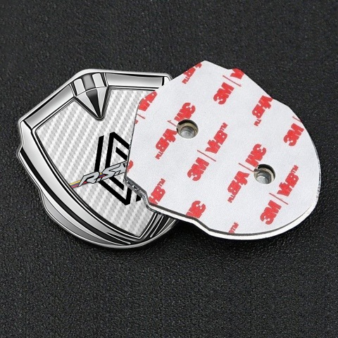 Renault Emblem Badge Self Adhesive Silver White Carbon Modern Logo