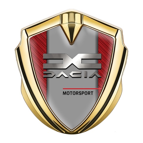 Dacia Bodyside Emblem Self Adhesive Gold Red Carbon Metallic Logo