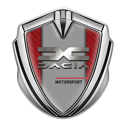 Dacia Bodyside Emblem Self Adhesive Silver Red Carbon Metallic Logo