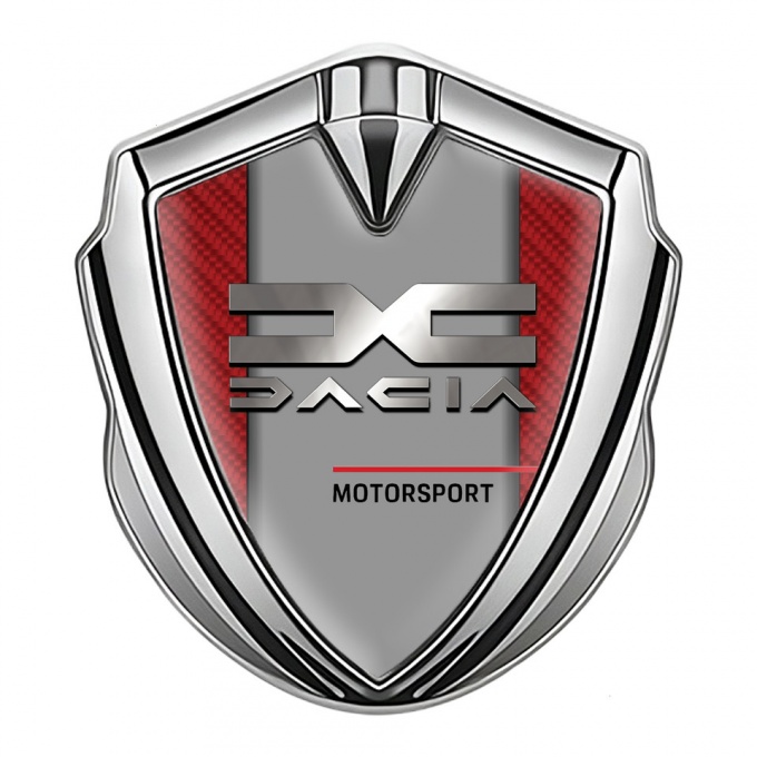 Dacia Bodyside Emblem Self Adhesive Silver Red Carbon Metallic Logo