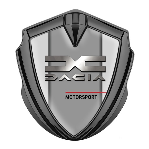 Dacia Fender Emblem Badge Graphite Light Grey Metallic Logo Design