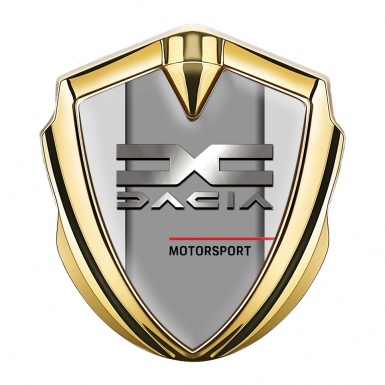 Dacia Fender Emblem Badge Gold Light Grey Metallic Logo Design