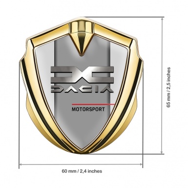Dacia Fender Emblem Badge Gold Light Grey Metallic Logo Design
