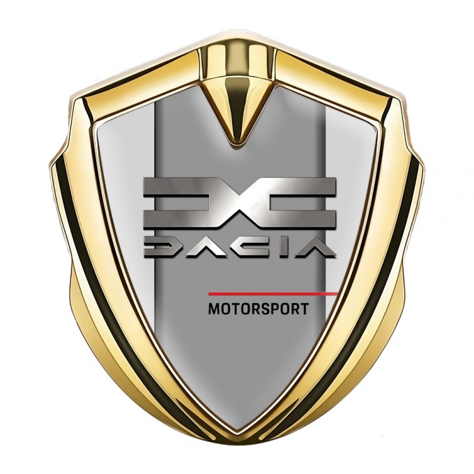 Dacia Fender Emblem Badge Gold Light Grey Metallic Logo Design