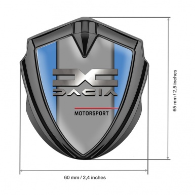 Dacia Emblem Trunk Badge Graphite Blue Frame Metallic Logo Edition