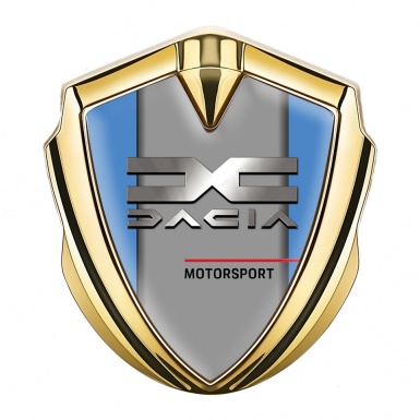 Dacia Emblem Trunk Badge Gold Blue Frame Metallic Logo Edition