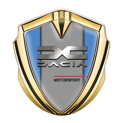 Dacia Emblem Trunk Badge Gold Blue Frame Metallic Logo Edition