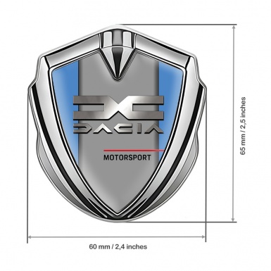 Dacia Emblem Trunk Badge Silver Blue Frame Metallic Logo Edition