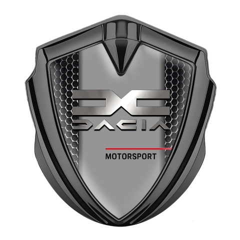 Dacia Metal Emblem Badge Graphite Dark Mesh Metallic Logo Edition