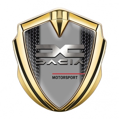 Dacia Metal Emblem Badge Gold Dark Mesh Metallic Logo Edition