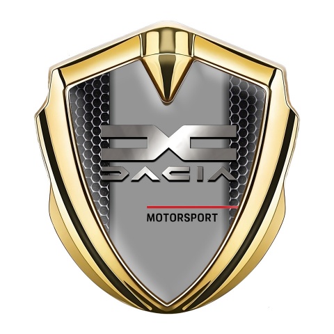 Dacia Metal Emblem Badge Gold Dark Mesh Metallic Logo Edition