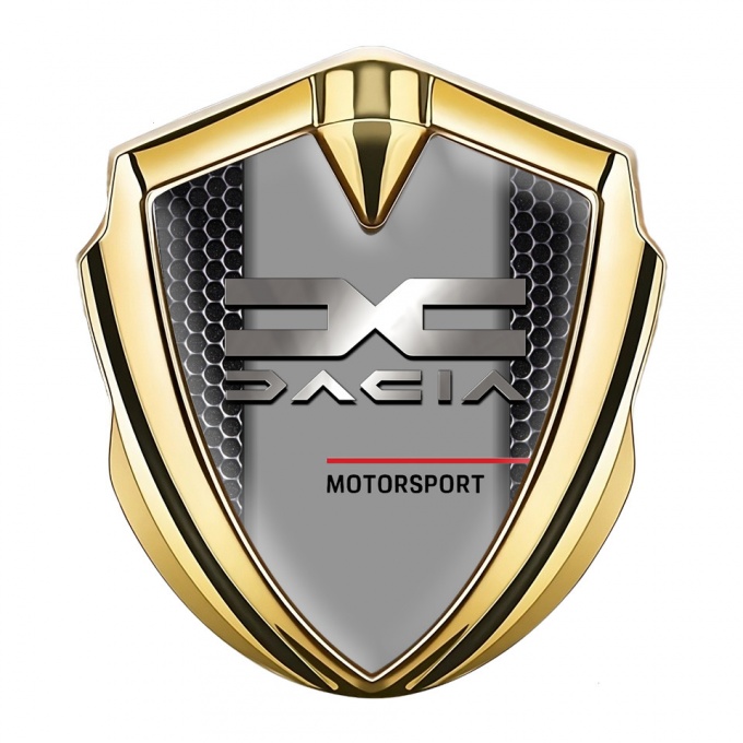 Dacia Metal Emblem Badge Gold Dark Mesh Metallic Logo Edition