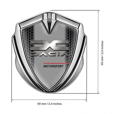 Dacia Metal Emblem Badge Silver Dark Mesh Metallic Logo Edition
