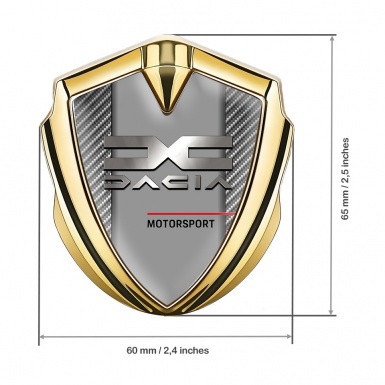 Dacia Domed Emblem Badge Gold Light Carbon Metallic Logo Edition