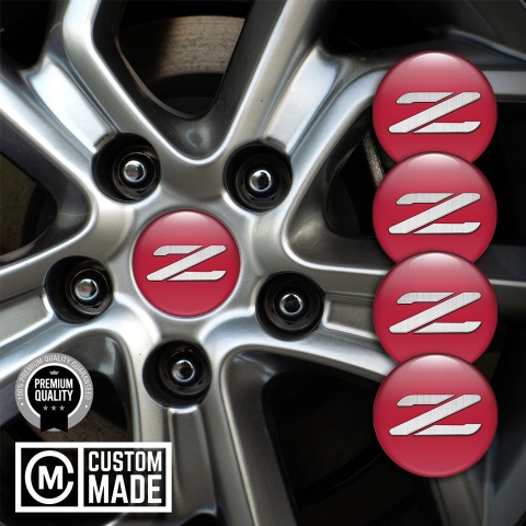 Nissan Z Emblems for Center Wheel Caps Red Logo