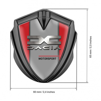 Dacia Bodyside Domed Emblem Graphite Red Base Metallic Logo Design