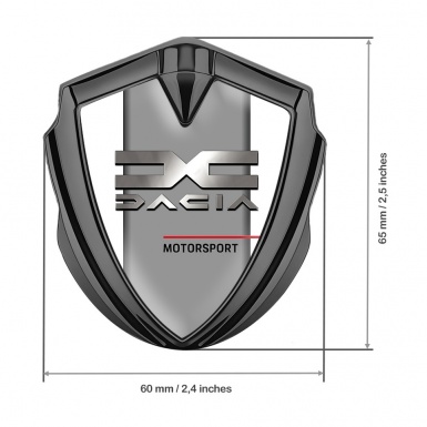 Dacia Emblem Metal Badge Graphite White Frame Metallic Logo Design