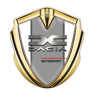 Dacia Emblem Metal Badge Gold White Frame Metallic Logo Design