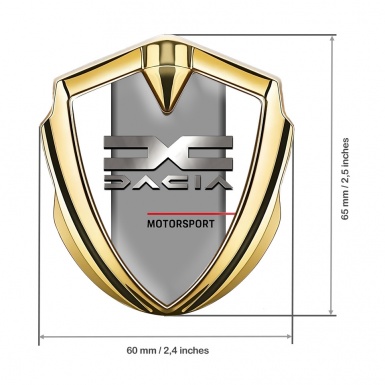 Dacia Emblem Metal Badge Gold White Frame Metallic Logo Design