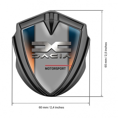 Dacia Silicon Emblem Graphite Multicolor Frame Metallic Logo Design