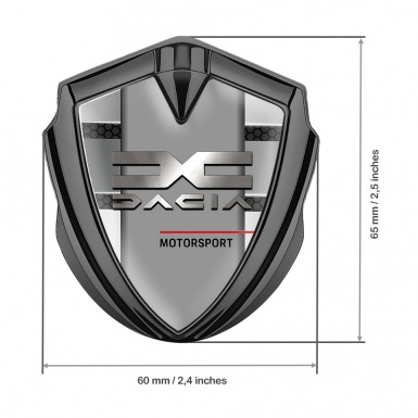 Dacia Emblem Silicon Badge Graphite Hex Lines Metallic Logo Design