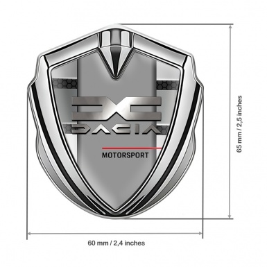 Dacia Emblem Silicon Badge Silver Hex Lines Metallic Logo Design