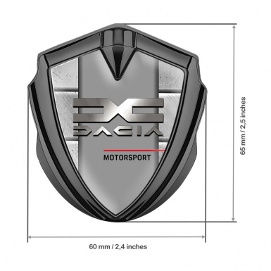 Dacia Metal Domed Emblem Graphite Stone Pattern Metallic Logo Edition