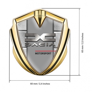 Dacia Metal Domed Emblem Gold Stone Pattern Metallic Logo Edition