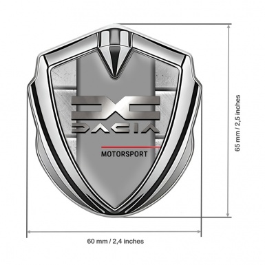 Dacia Metal Domed Emblem Silver Stone Pattern Metallic Logo Edition