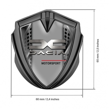 Dacia Badge Self Adhesive Graphite Steel Polished Logo Variant