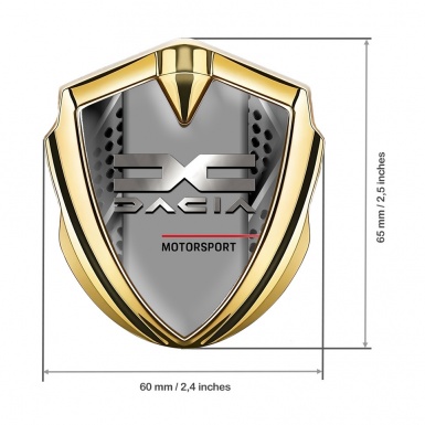 Dacia Badge Self Adhesive Gold Steel Polished Logo Variant