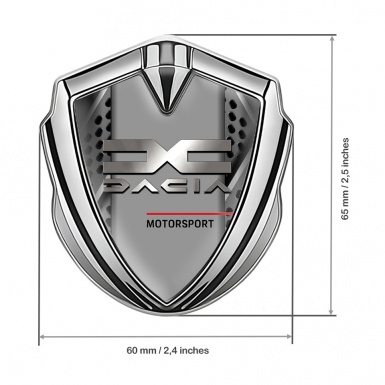 Dacia Badge Self Adhesive Silver Steel Polished Logo Variant