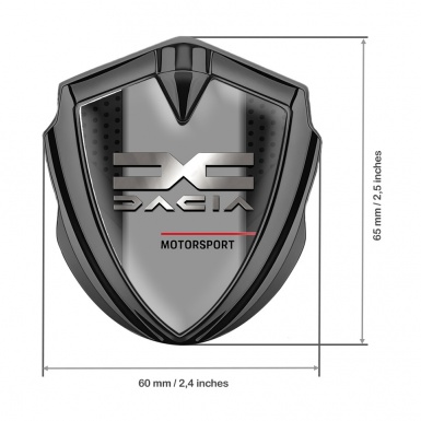 Dacia Metal Emblem Self Adhesive Graphite Dark Grate Polished Logo Variant