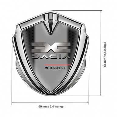 Dacia Metal Emblem Self Adhesive Silver Dark Grate Polished Logo Variant